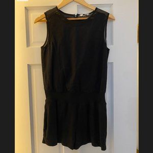 Theory 38 Black Romper Shorts with Mesh Detail - XS